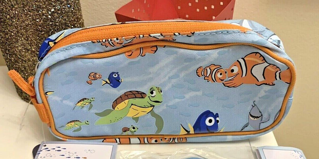 Pottery Barn school NEMO Dinosaur Pencil case bag travel gift shark fish pre k .
