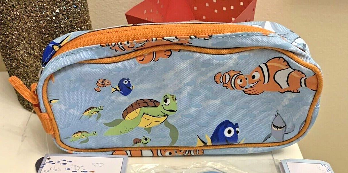 Pottery Barn school NEMO Dinosaur Pencil case bag travel gift shark fish pre k .