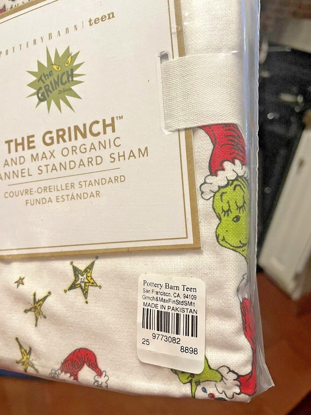 Disney Pottery Barn Grinch Christmas pillow Sham Seuss Holiday Gift party kid -