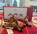 pottery barn holiday reindeer ornament Christmas Felt gift party SET 3 Wool?? ]