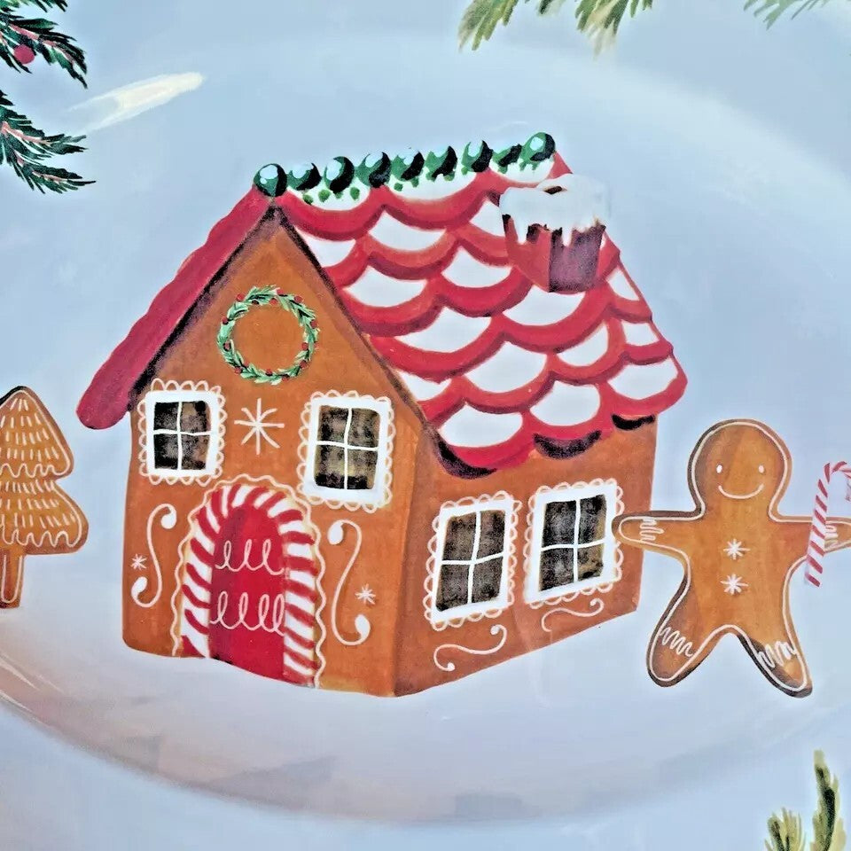 Disney Pottery Barn Holiday Gingerbread platter Christmas party plate tray kid n