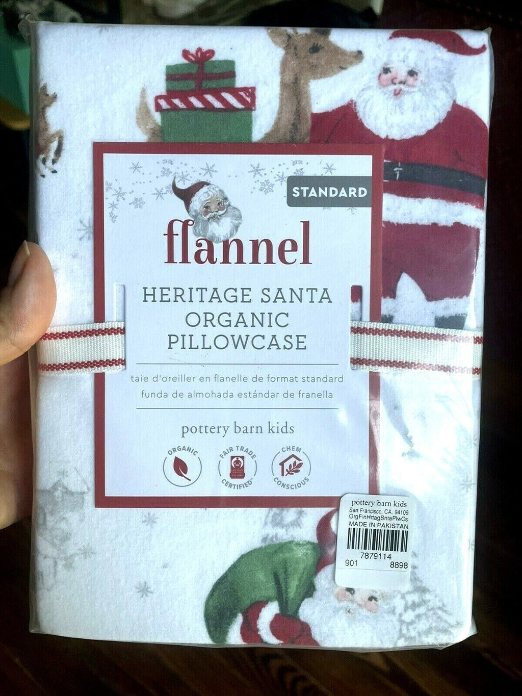 Pottery Barn holiday Heritage Christmas Rudolph Disney kid Santa Pillowcase n