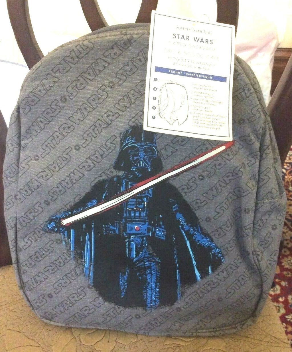 School Pottery barn Star Wars BACKPACK Disney Mandalorian Grogu BAG pre Travel .
