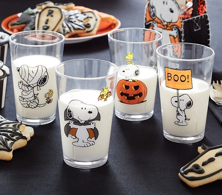 Disney Snoopy Pottery Barn CUP Peanuts Halloween holiday gift party school SET 4