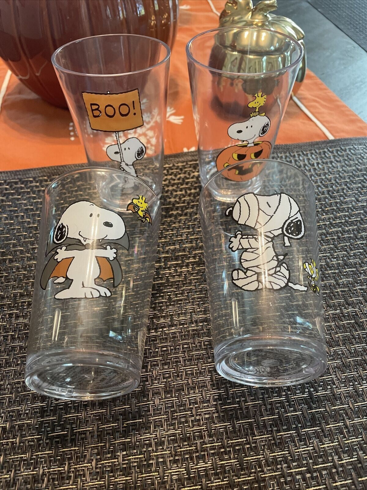 Disney Snoopy Pottery Barn CUP Peanuts Halloween holiday gift party school SET 4