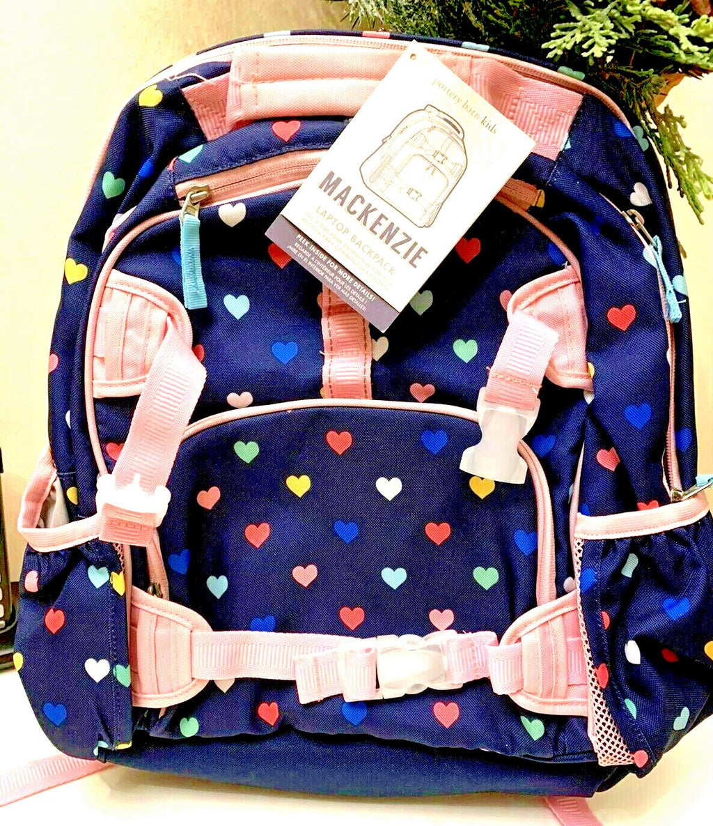 Disney School Pottery barn LARGE Backpack Travel Bag Rainbow heart + Water ?? ]