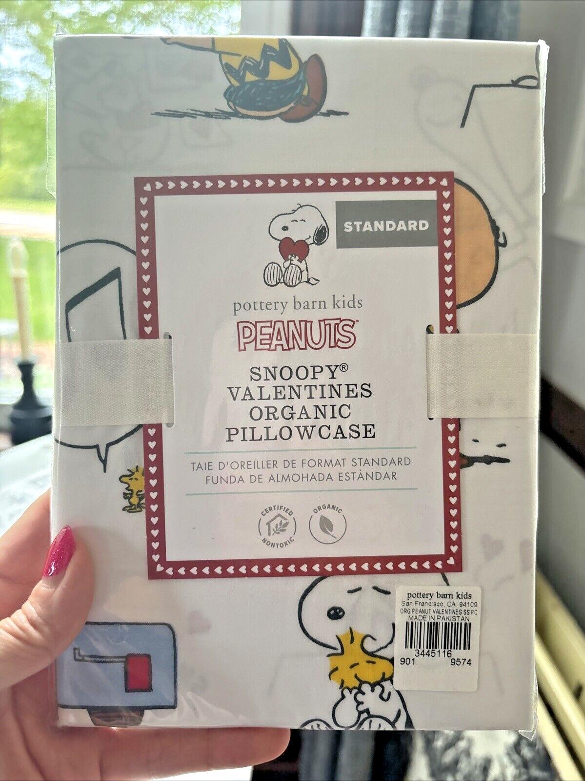Snoopy Peanuts Pottery Barn PILLOWCASE holiday kid Disney heart Valentine ?? \