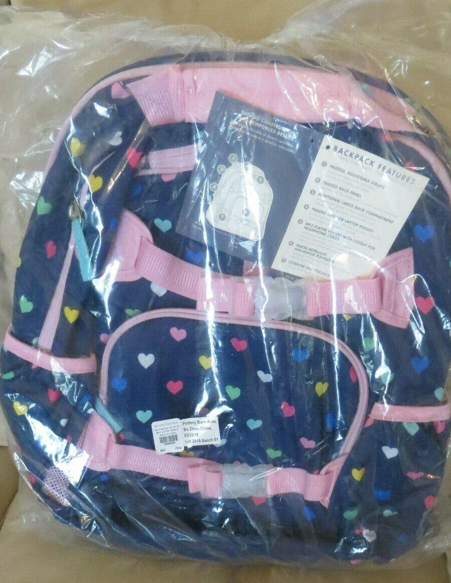 Disney School Pottery barn LARGE Backpack Travel Bag Rainbow heart + Water ?? ]