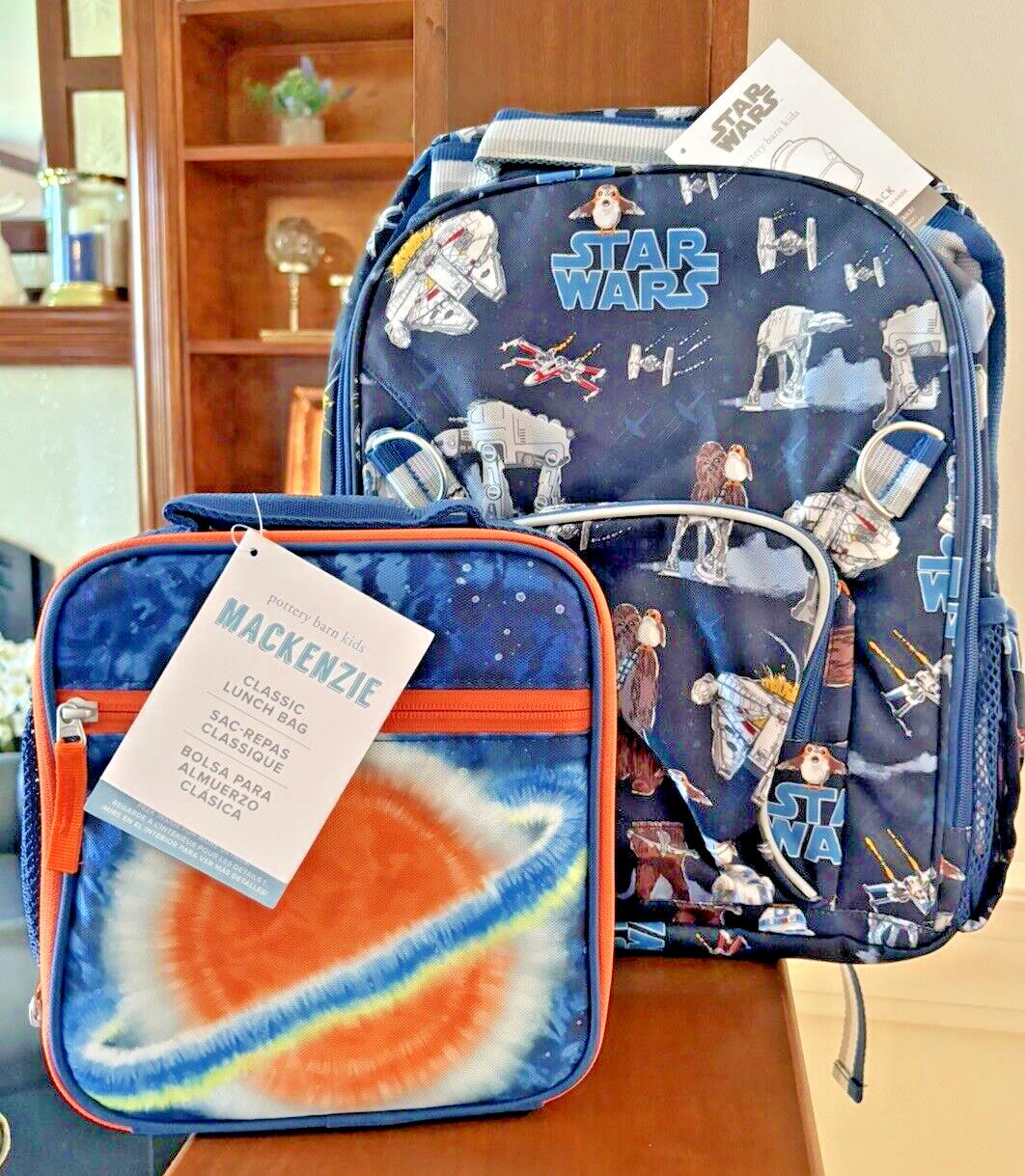 Disney School Pottery barn STAR WARS BACKPACK Solo+Lunch Box Bag Jedi Droid ?? 1