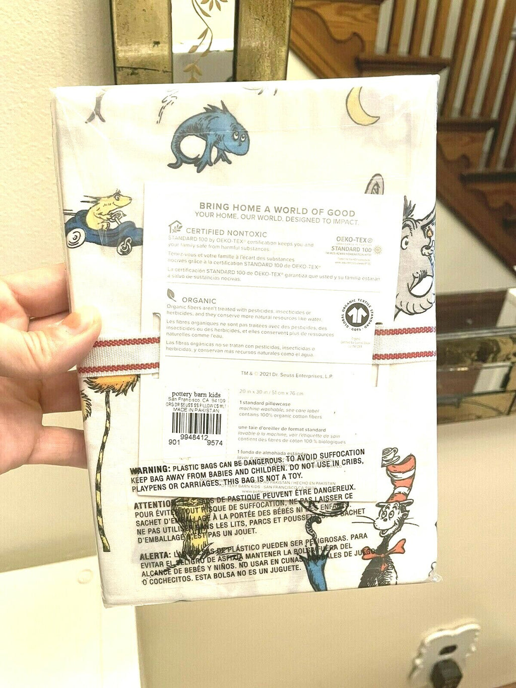 Pottery Barn Holiday Dr Seuss Book School party pre k Disney pillowcase Kids 0