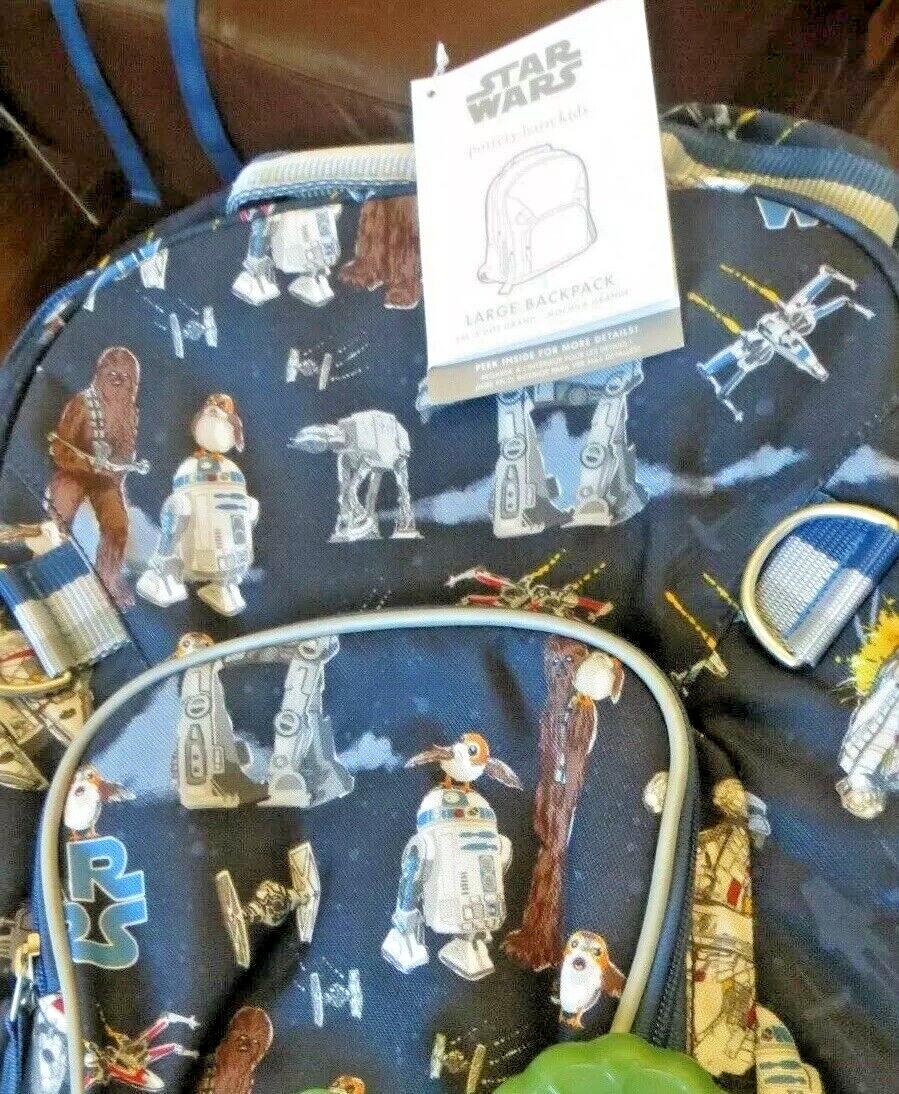 Disney School Pottery barn STAR WARS BACKPACK Solo+Lunch Box Bag Jedi Droid ?? 1