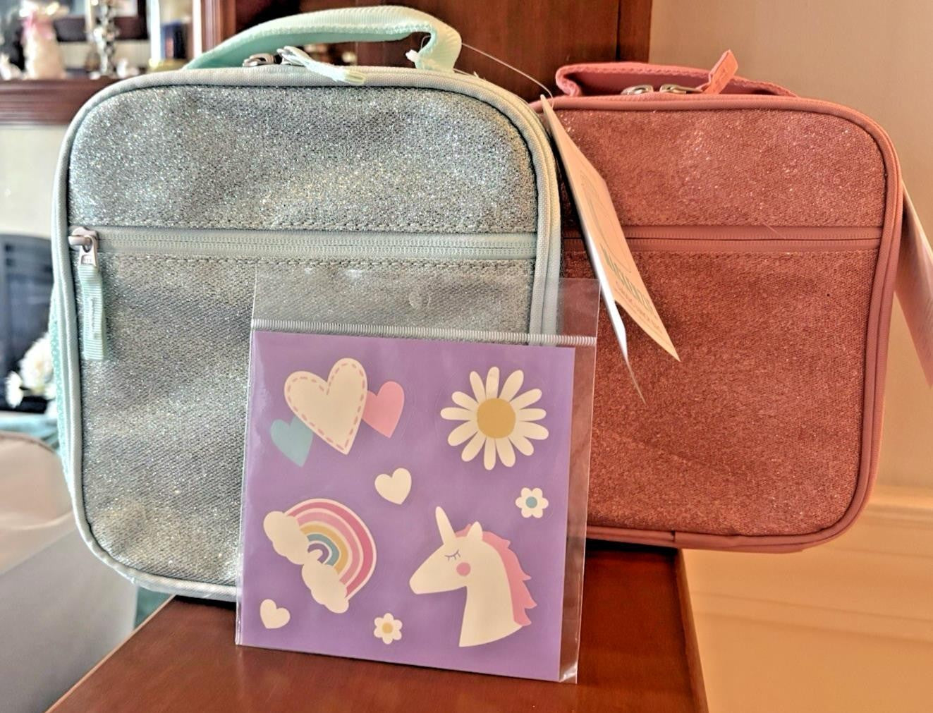Pottery barn kids School Disney Glitter princess LUNCH BOX Bag Frozen Pre k \