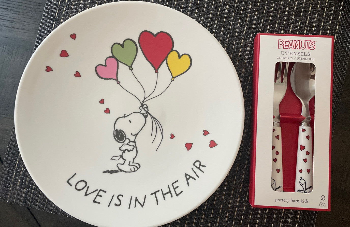 SNOOPY Pottery Barn Peanuts PLATE Holiday party school Disney lunch  SET 2  ?? n