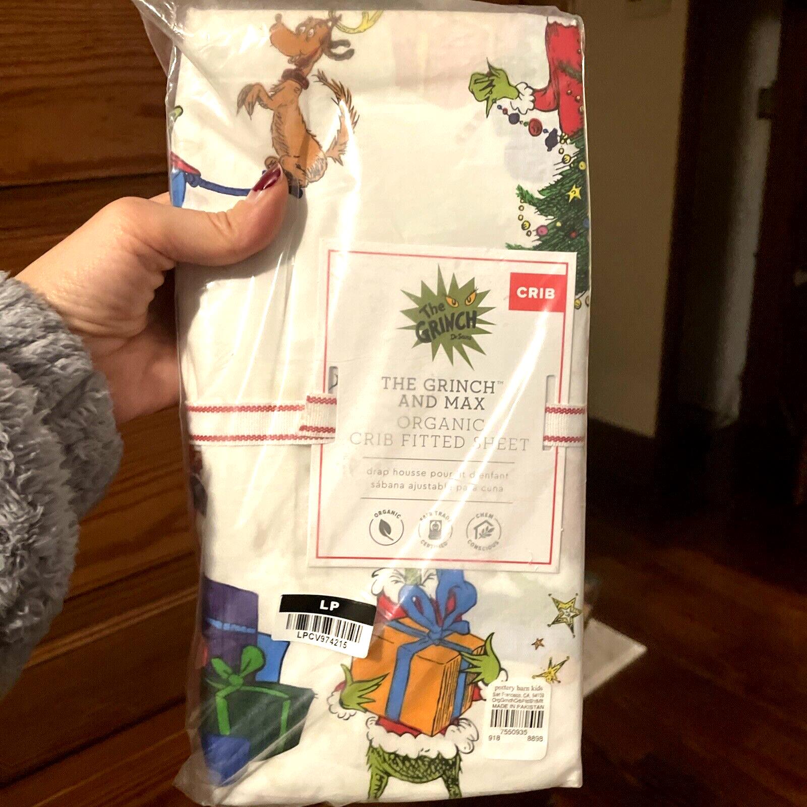 Disney Pottery Barn GRINCH CRIB TODDLER bed SHEET holiday Christmas gift Seuss -