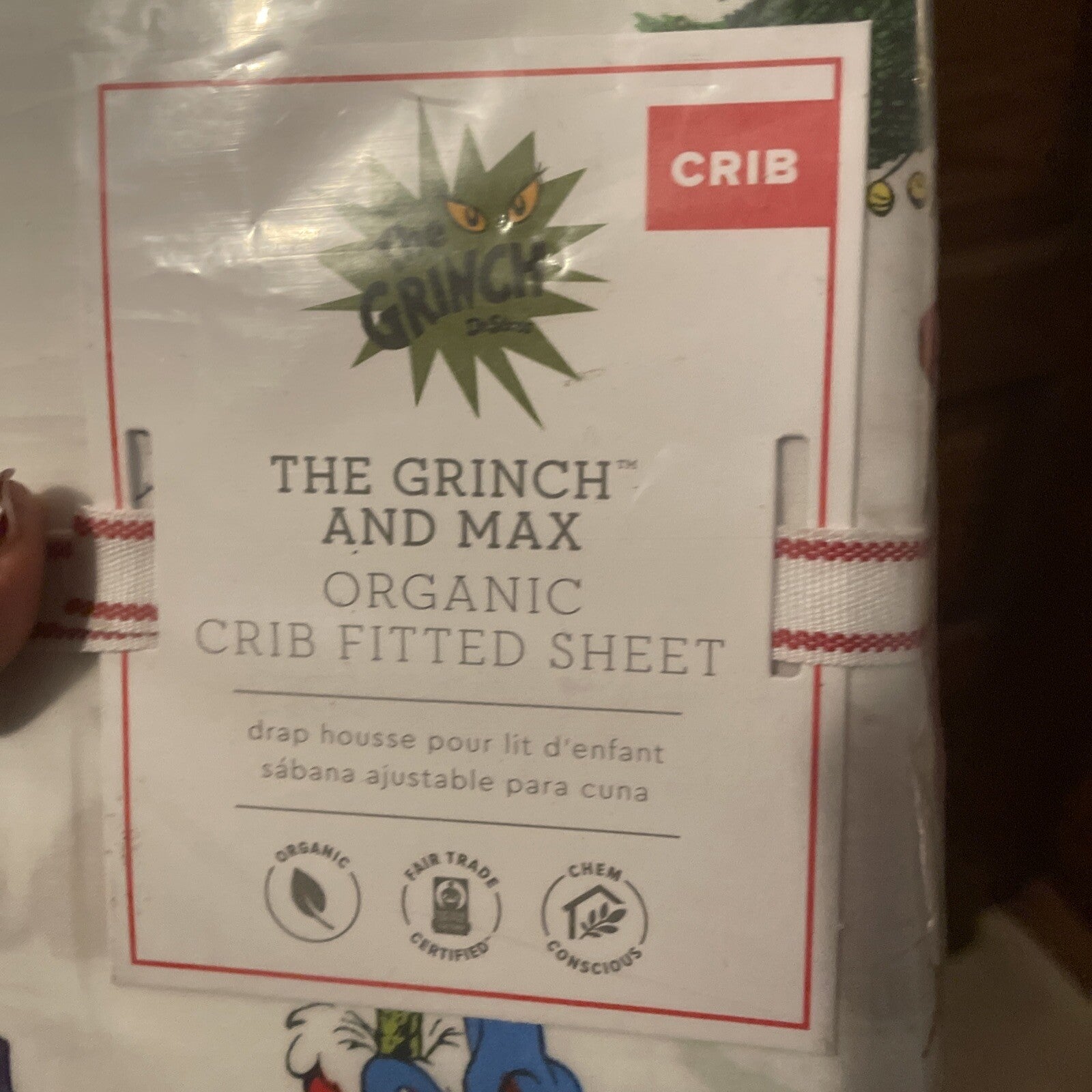 Disney Pottery Barn GRINCH CRIB TODDLER bed SHEET holiday Christmas gift Seuss -