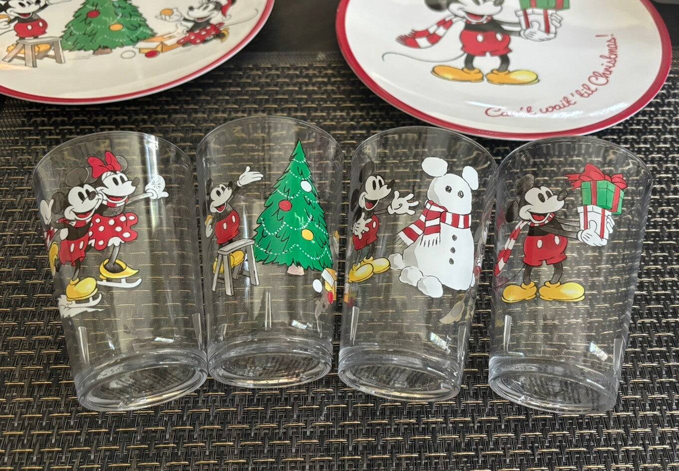 Pottery Barn Mickey Mouse Holiday Disney Christmas Dinner party school SET 8 -