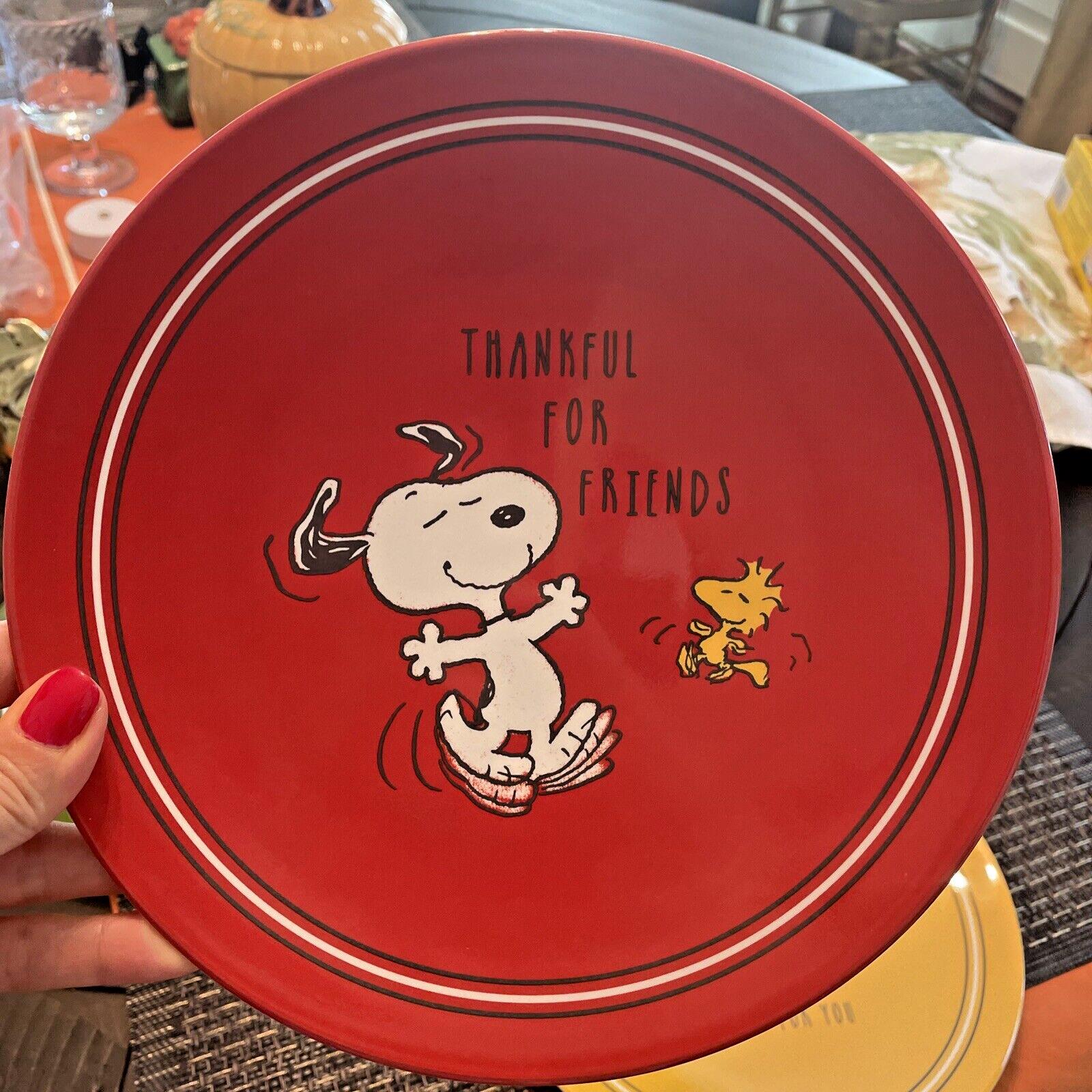 Snoopy Pottery Barn Peanuts Disney holiday Thanksgiving plate party School SET 1