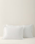 Garnet Hill Linen KING Pillow Sham Eyelet holiday WHITE Wedding gift kid SET 2 m