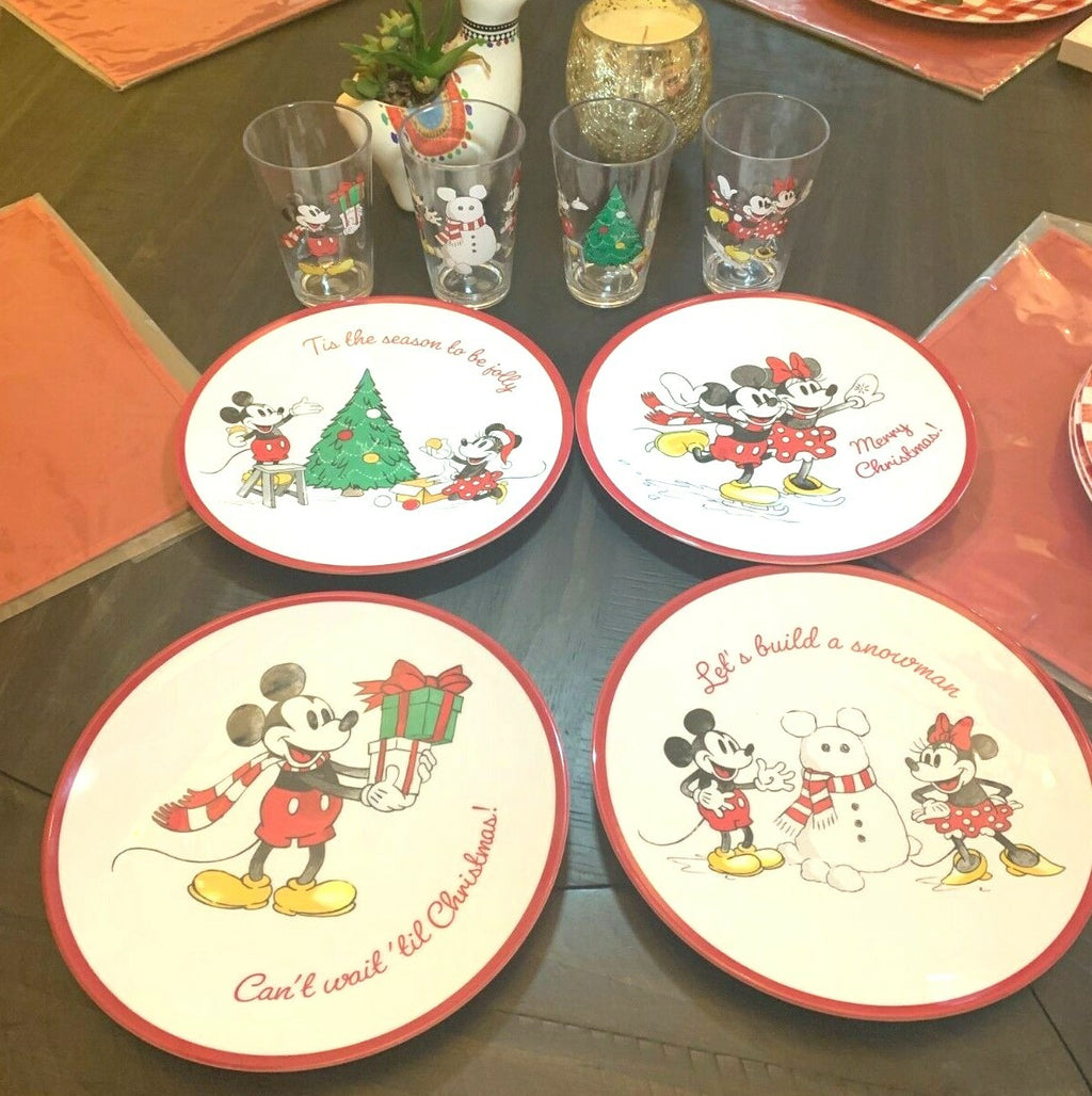 Pottery Barn Mickey Mouse Holiday Disney Christmas Dinner party school SET 8 -
