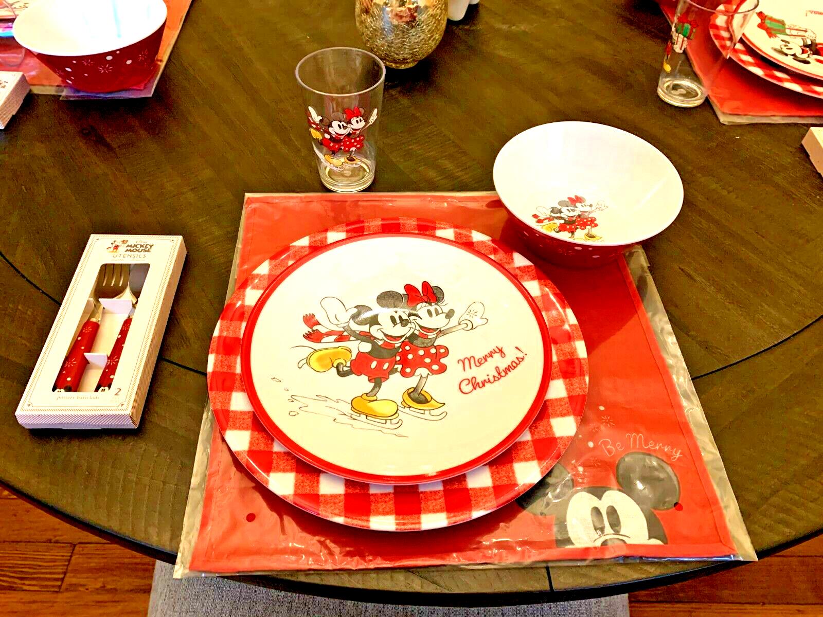 Pottery Barn Christmas Mickey Mouse Holiday Dinner Plate Party gift kid Disney