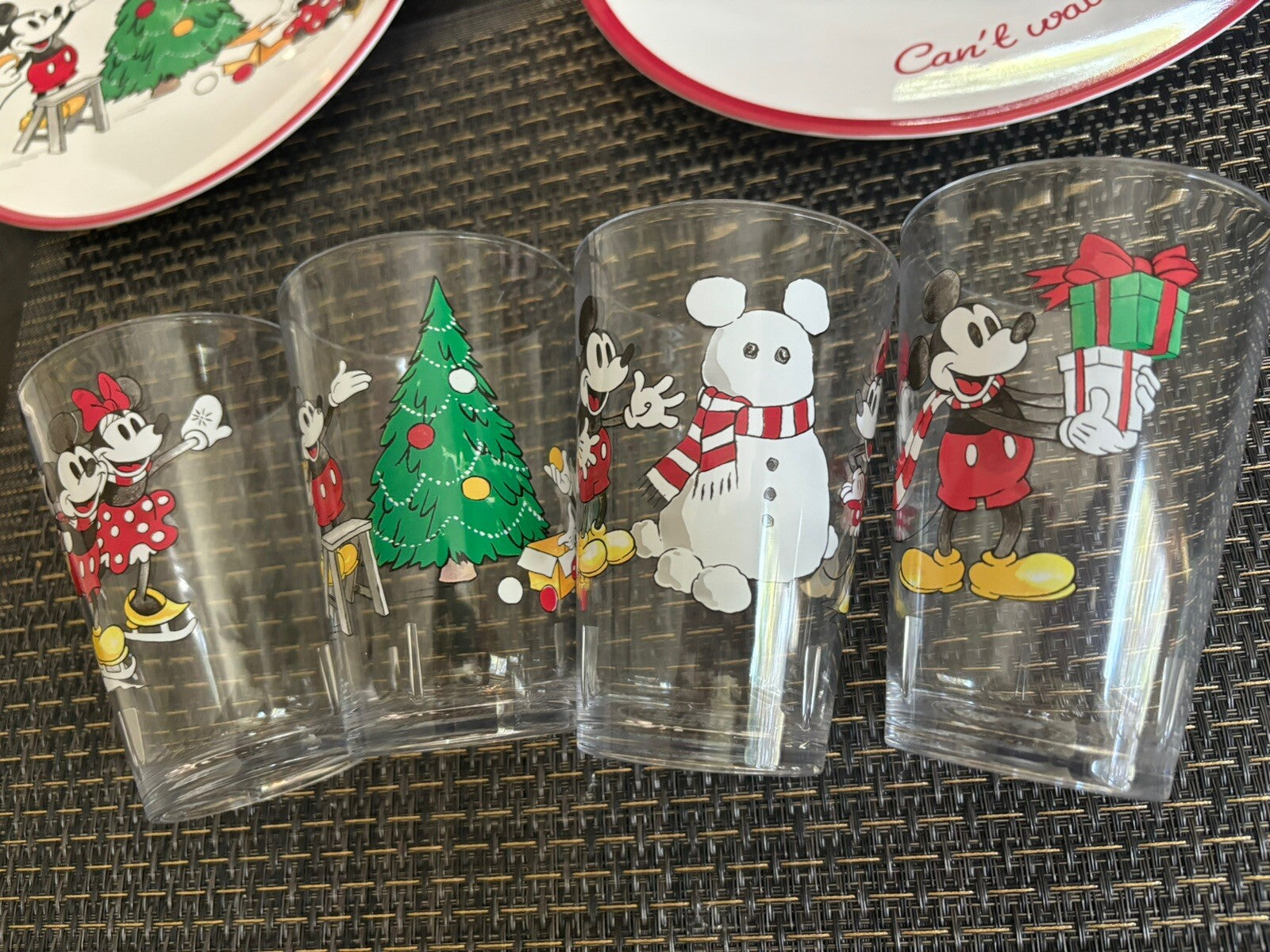 Pottery Barn Mickey Mouse Holiday Disney Christmas Dinner party school SET 8 -