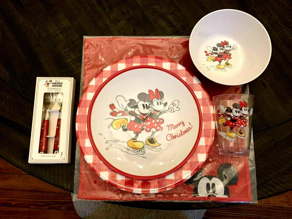 Pottery Barn Christmas Mickey Mouse Holiday Dinner Plate Party gift kid Disney