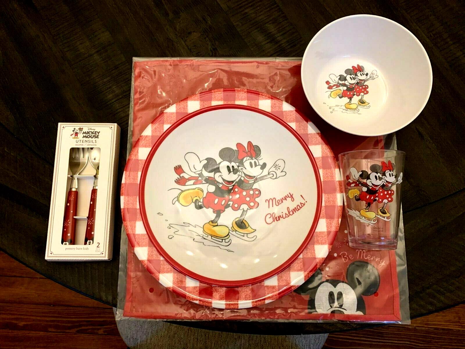 Pottery Barn Christmas Mickey Mouse Holiday Dinner Plate Party gift kid Disney