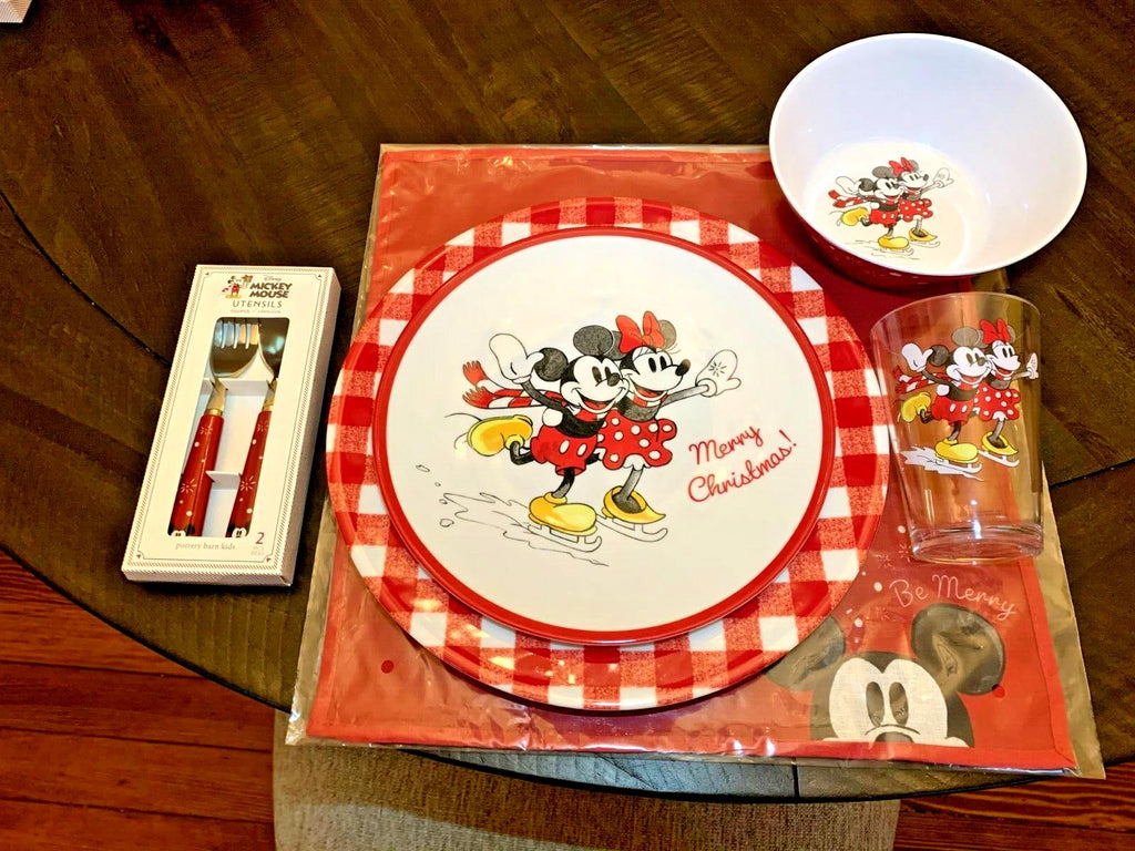 Pottery Barn Christmas Mickey Mouse Holiday Dinner Plate Party gift kid Disney
