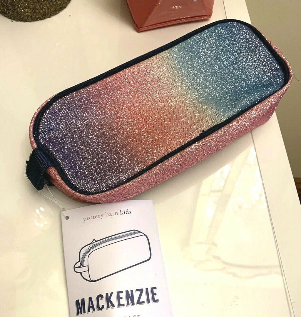 Pottery barn School diseny Rainbow Glitter OMBRE pencil CASE bag girl gift ??