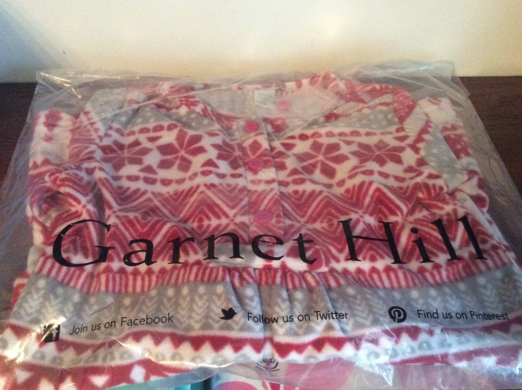 Garnet Hill pajama sleep pj 1 piece party birthday kid family Snowflake red b