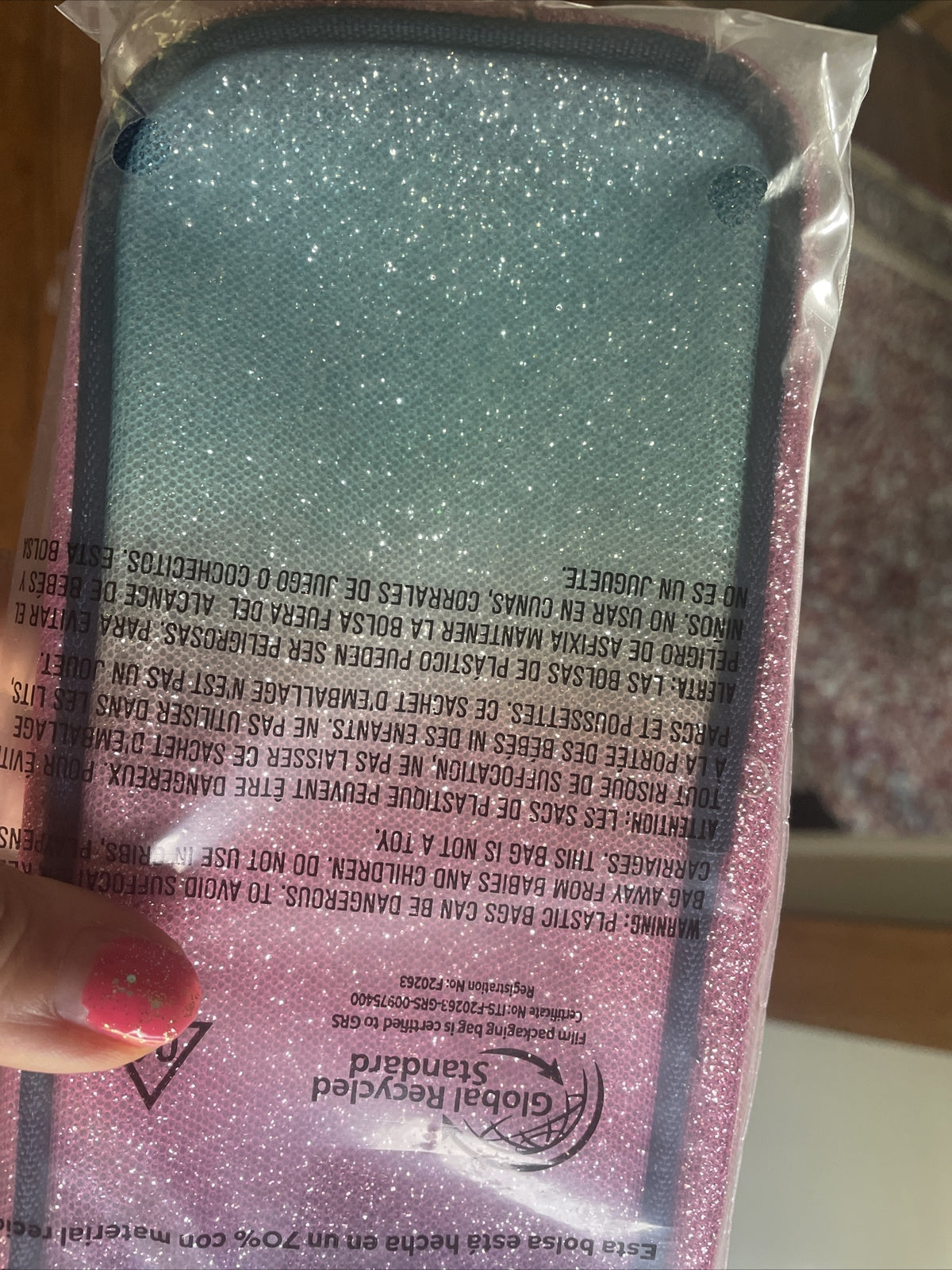 Pottery barn School diseny Rainbow Glitter OMBRE pencil CASE bag girl gift ??