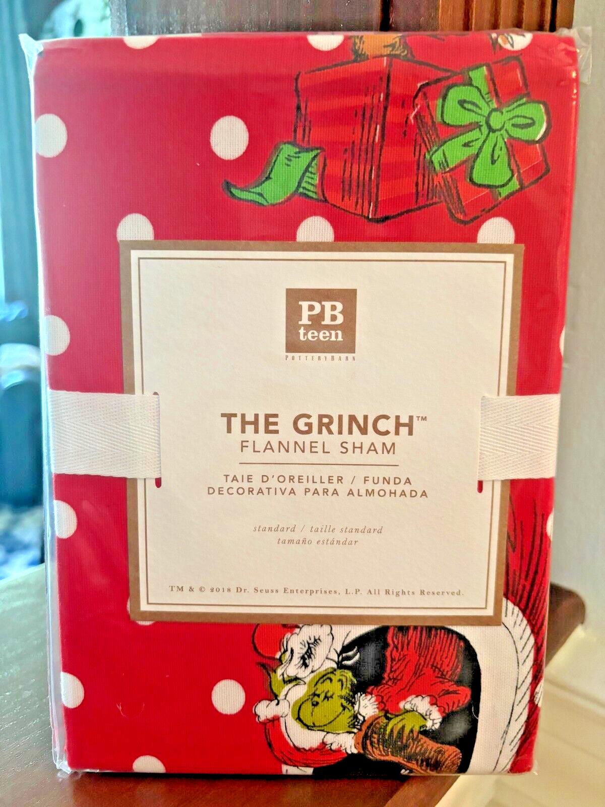 Pottery Barn GRINCH SHAM STAR Christmas Holiday Dr Seuss MAX kids school SET =