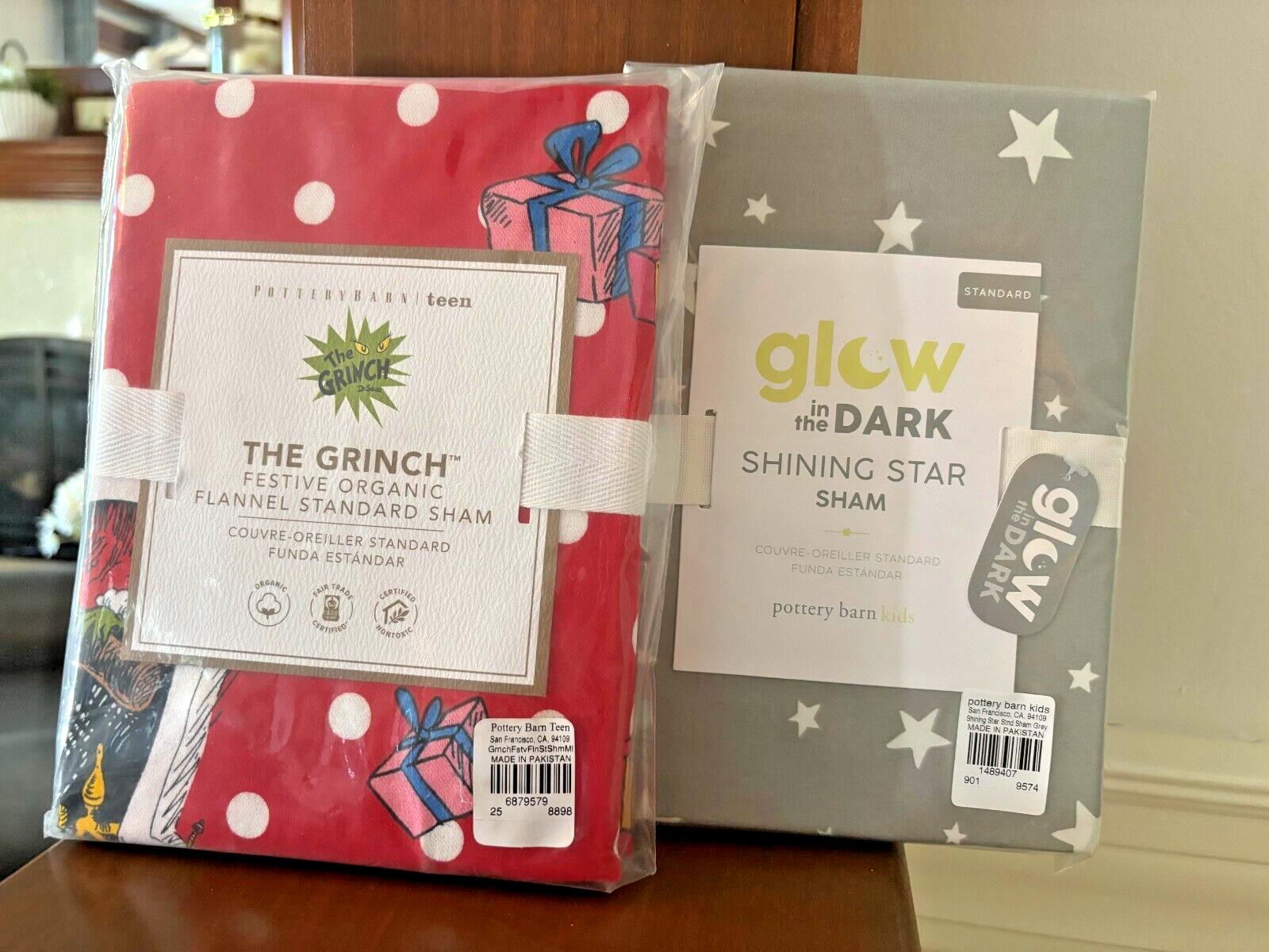 Pottery Barn GRINCH SHAM STAR Christmas Holiday Dr Seuss MAX kids school SET =