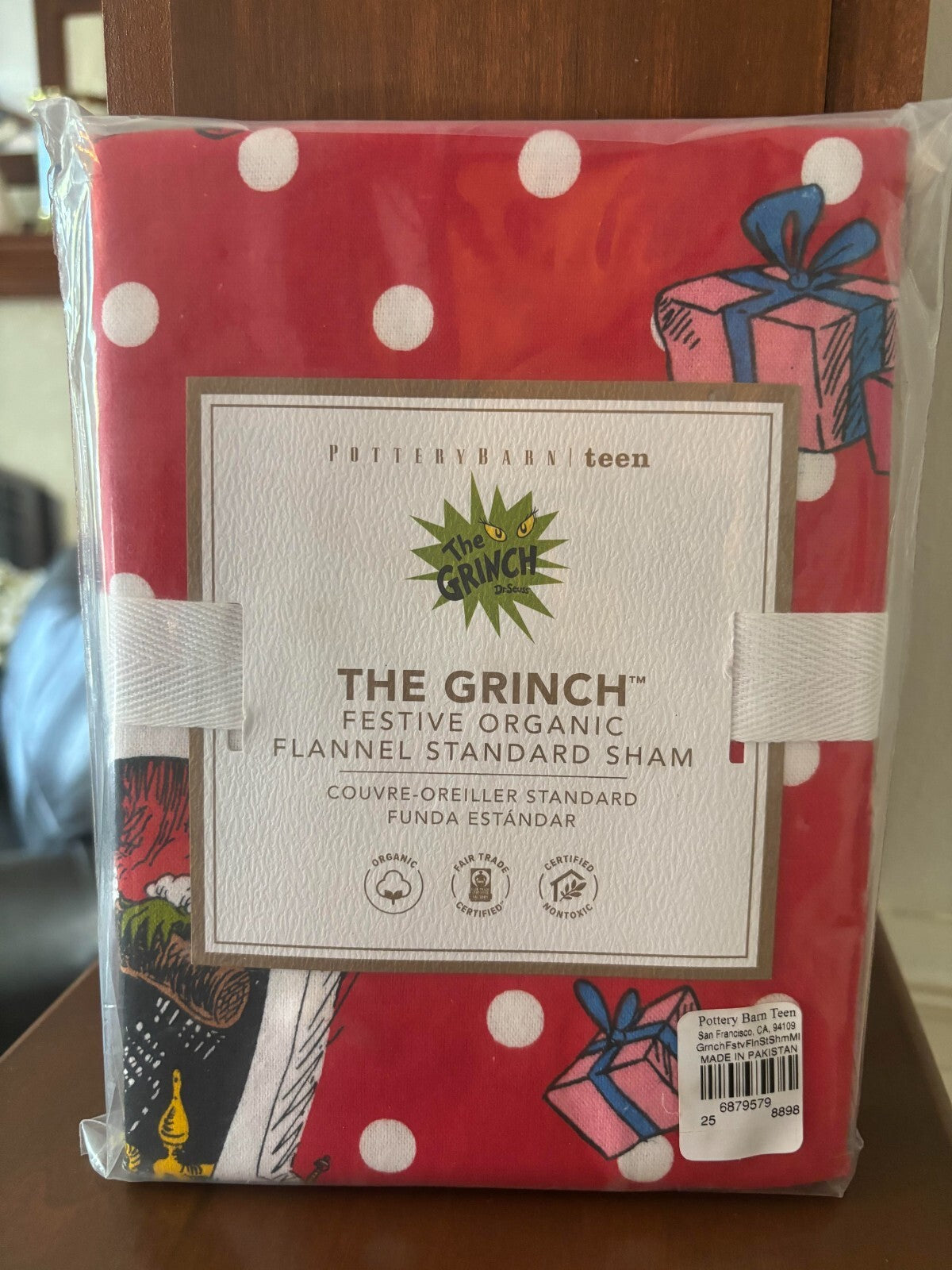 Pottery Barn GRINCH SHAM STAR Christmas Holiday Dr Seuss MAX kids school SET =