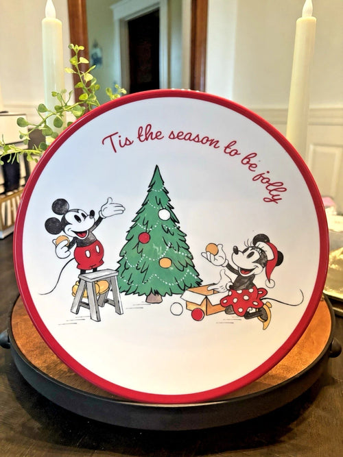 Disney Mickey Mouse Pottery Barn PLATE++CUP+UTENSIL Christmas holiday party set