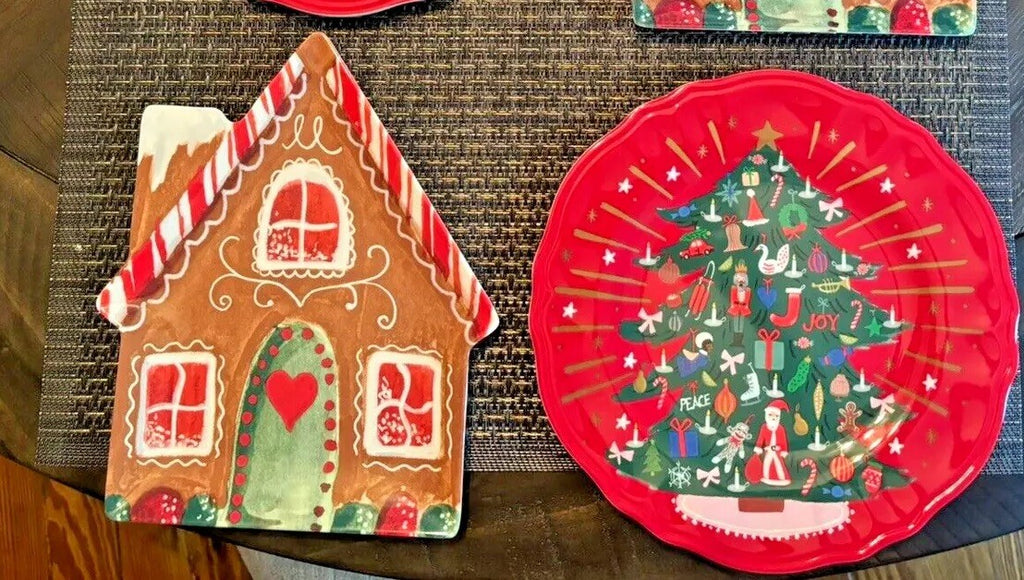 Pottery Barn Christmas PLATE holiday Nutcracker Gingerbread Disney party SET 4 ]