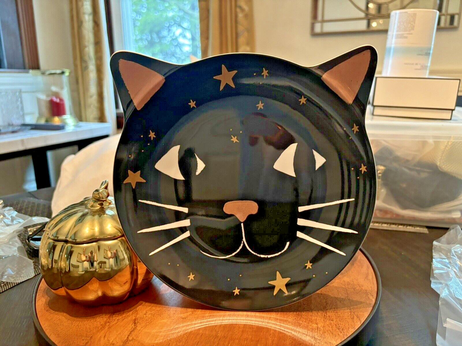 Pottery Barn Disney Plate Halloween Holiday party school black cat SET 4 gift