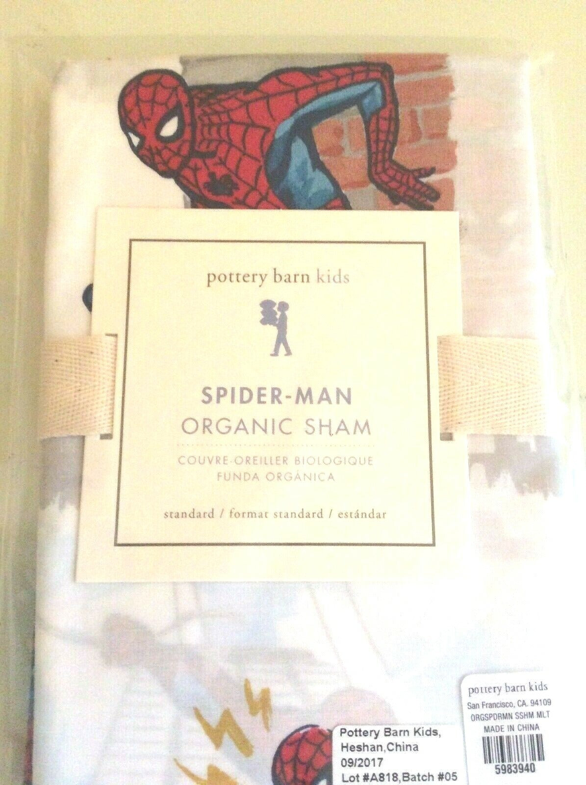 Pottery Barn Marvel Avengers Spiderman Thor Holiday  STAR Pillow SHAM  Disney m