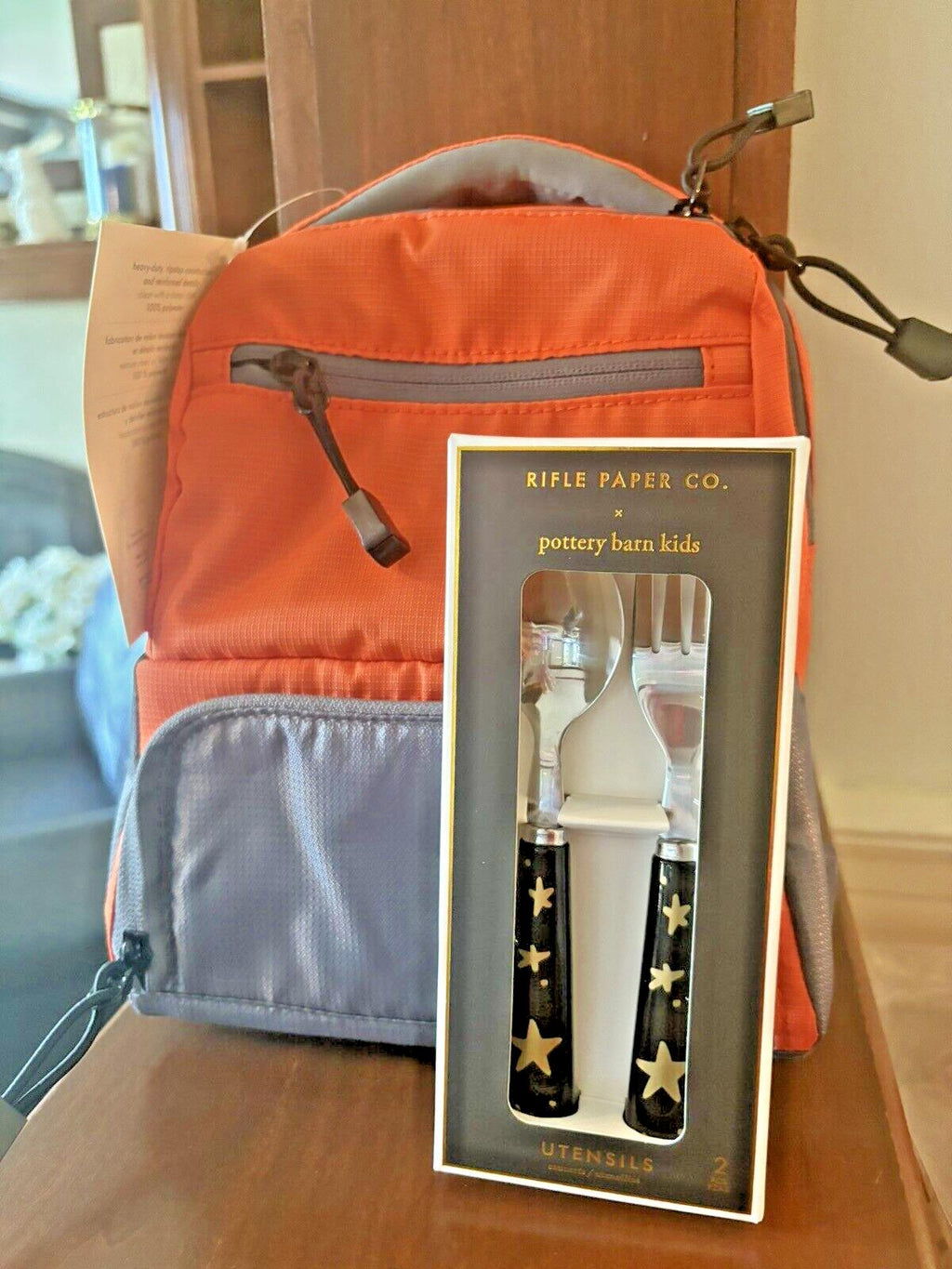 Pottery Barn Lunch BAG School+Utensil set sport soccer baseball Disney Star ?? h