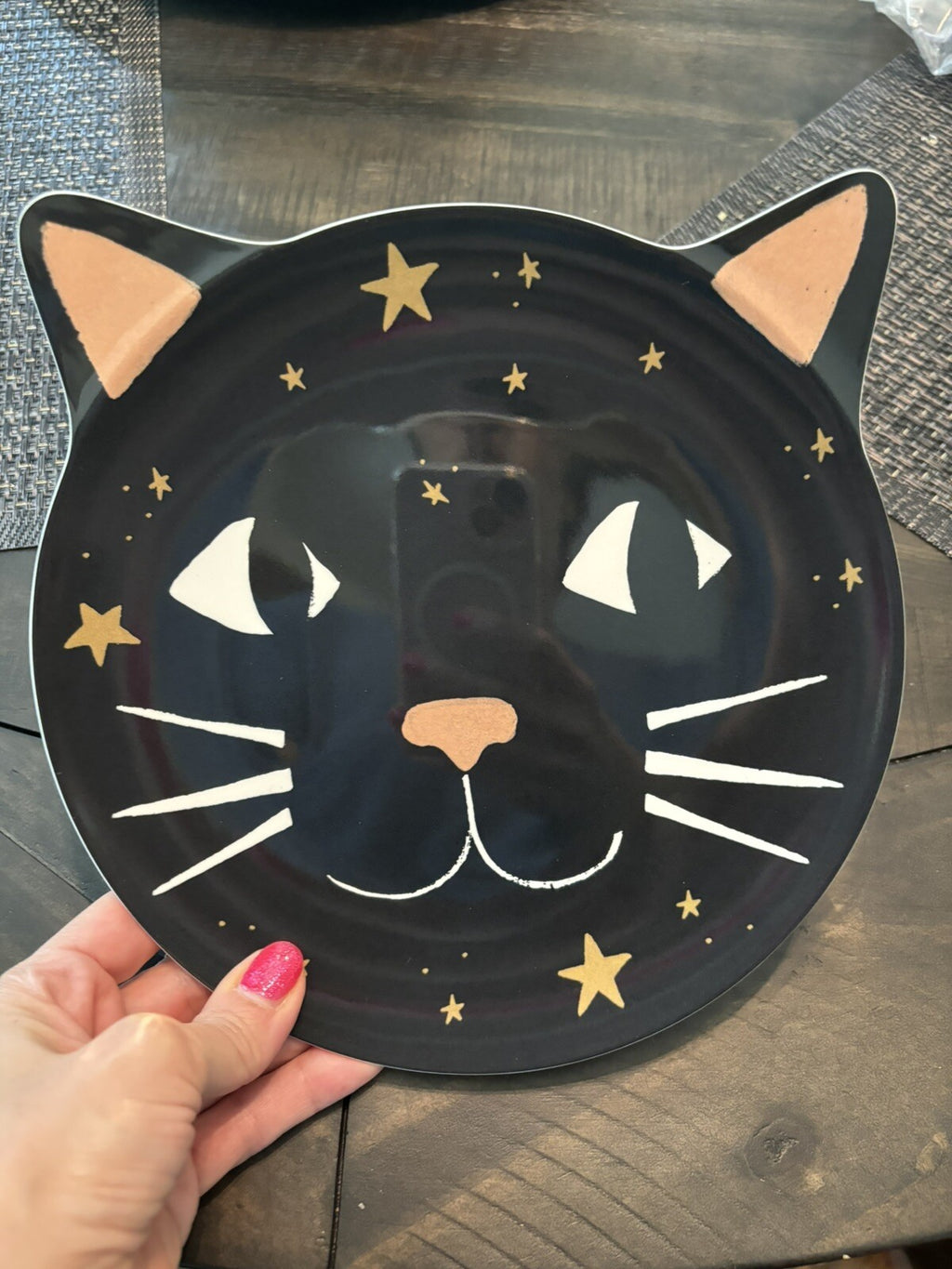 Pottery Barn Disney Plate Halloween Holiday party school black cat SET 4 gift