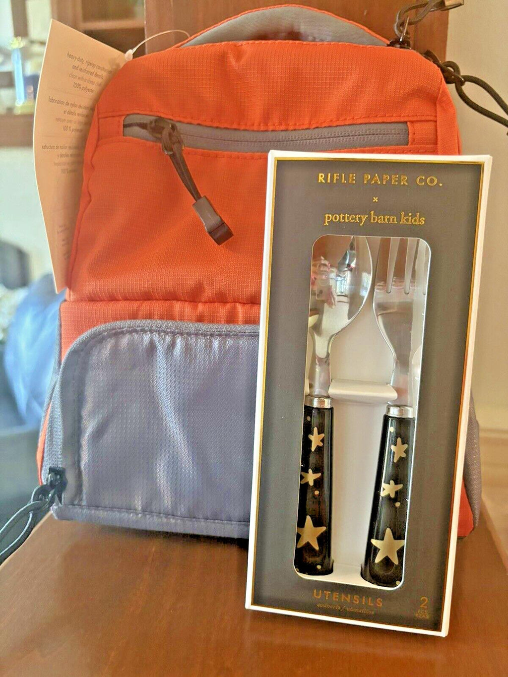 Pottery Barn Lunch BAG School+Utensil set sport soccer baseball Disney Star ?? h
