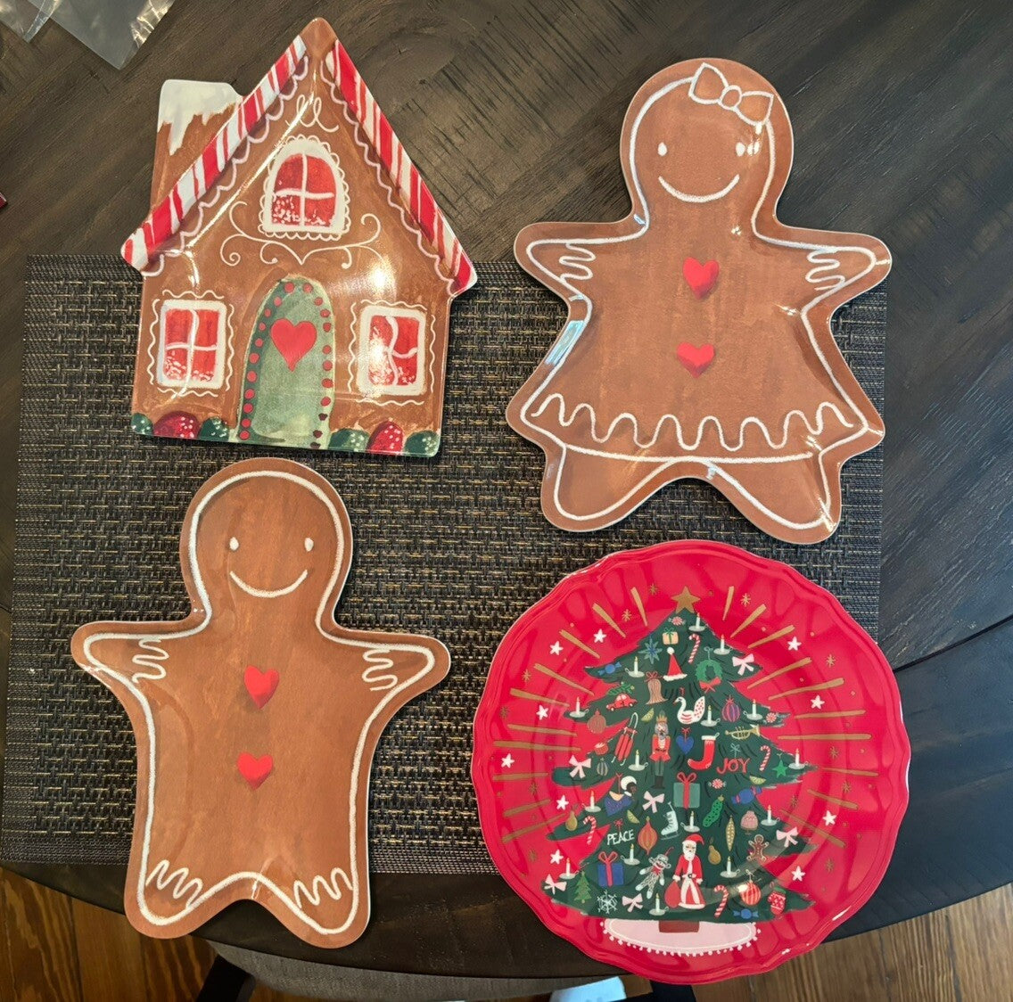 Pottery Barn Christmas PLATE holiday Nutcracker Gingerbread Disney party SET 4 ]