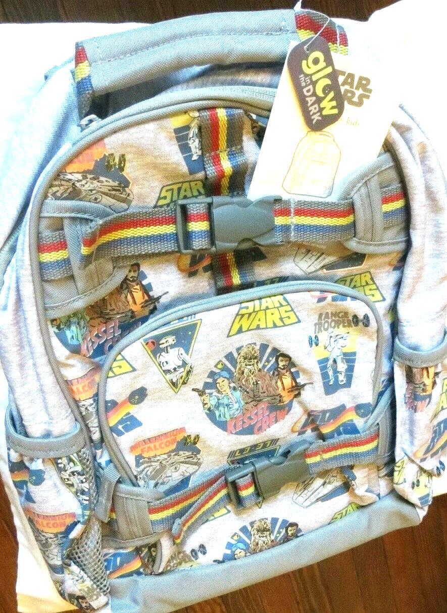 Pottery Barn school Disney backpack Solo Grogu droid Mandalorian Jedi .