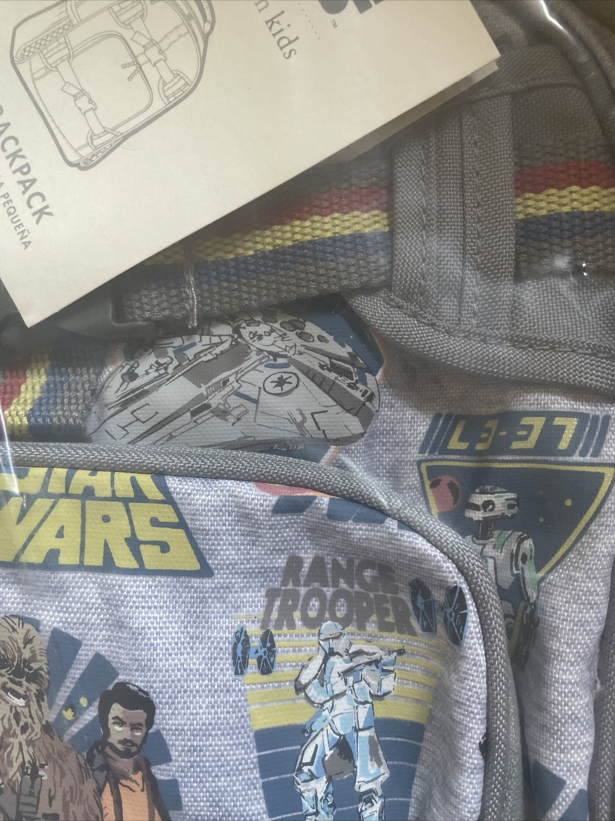 Pottery Barn school Disney backpack Solo Grogu droid Mandalorian Jedi .