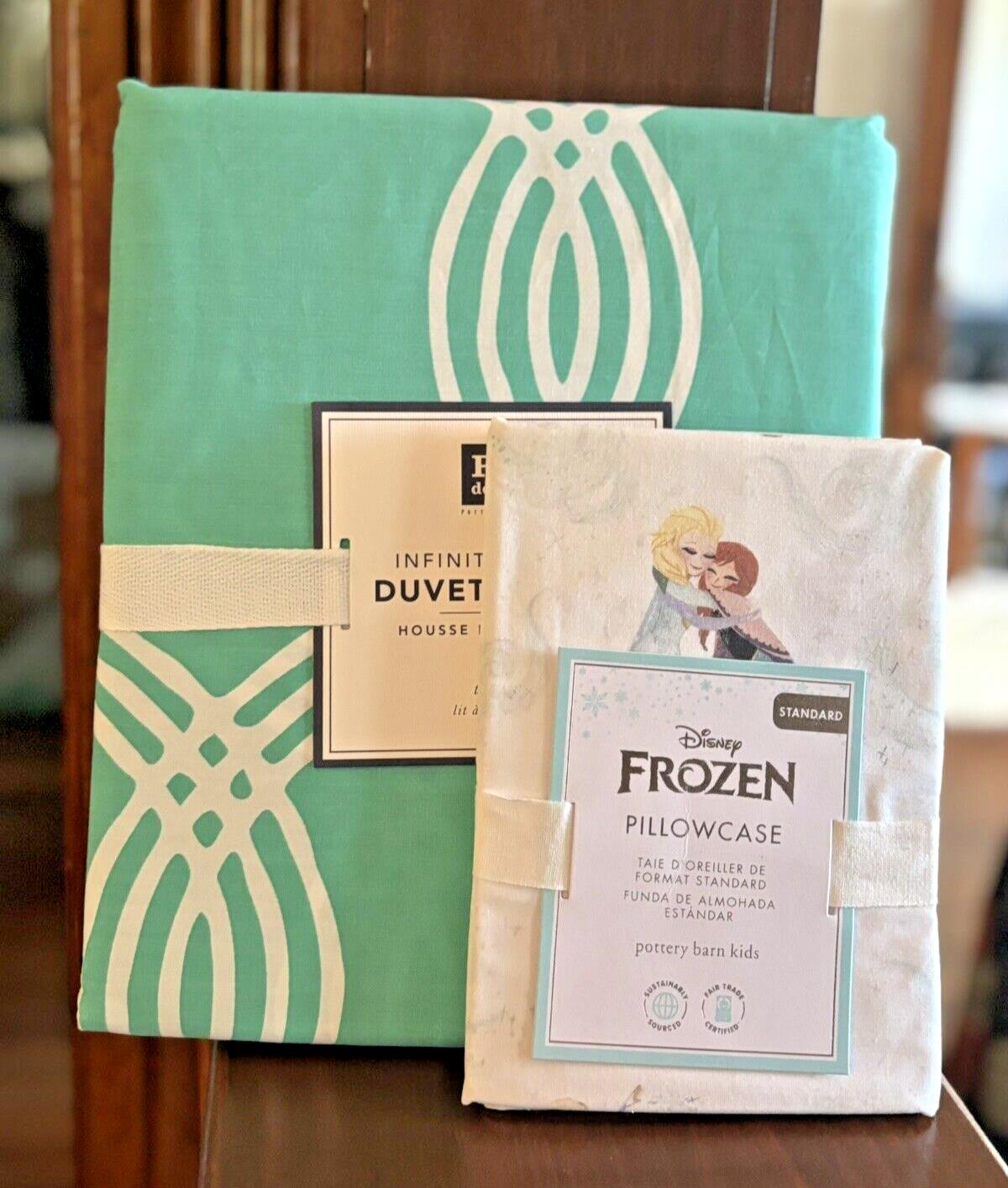 Pottery Barn Frozen pillowcase princess Elsa + Duvet Christmas girl gift SET 2 a