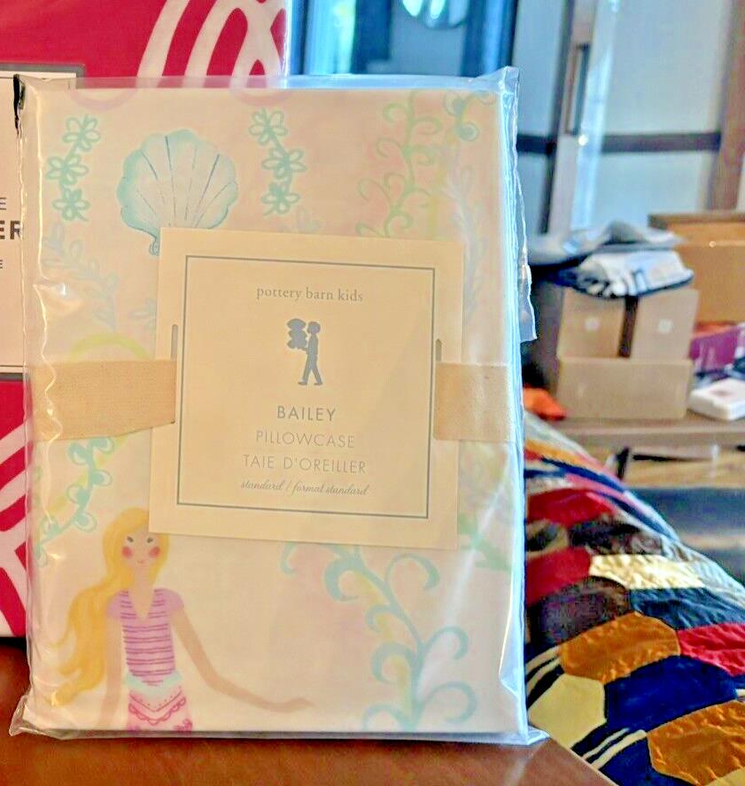 Pottery Barn Princess Beach holiday pillowcase sham Ariel Mermaid gift SET 2