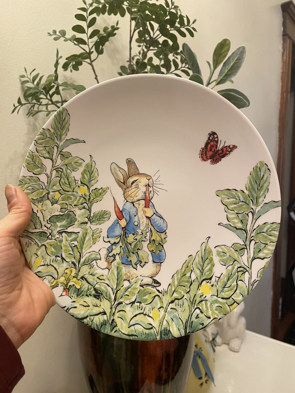 Disney Pottery Barn Plate Peter rabbit Easter holiday Bunny gift school SET 2 !