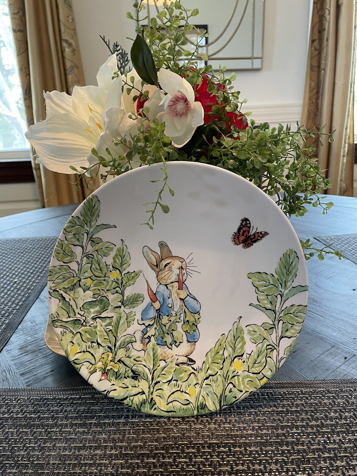 Disney Pottery Barn Plate Peter rabbit Easter holiday Bunny gift school SET 2 !