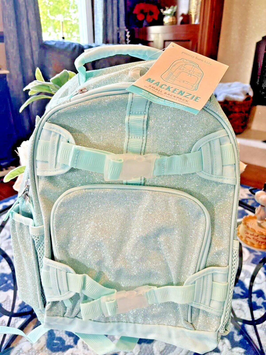 Pottery Barn school Disney Backpack Glitter Disney TRAVEL Rainbow frozen+Water .