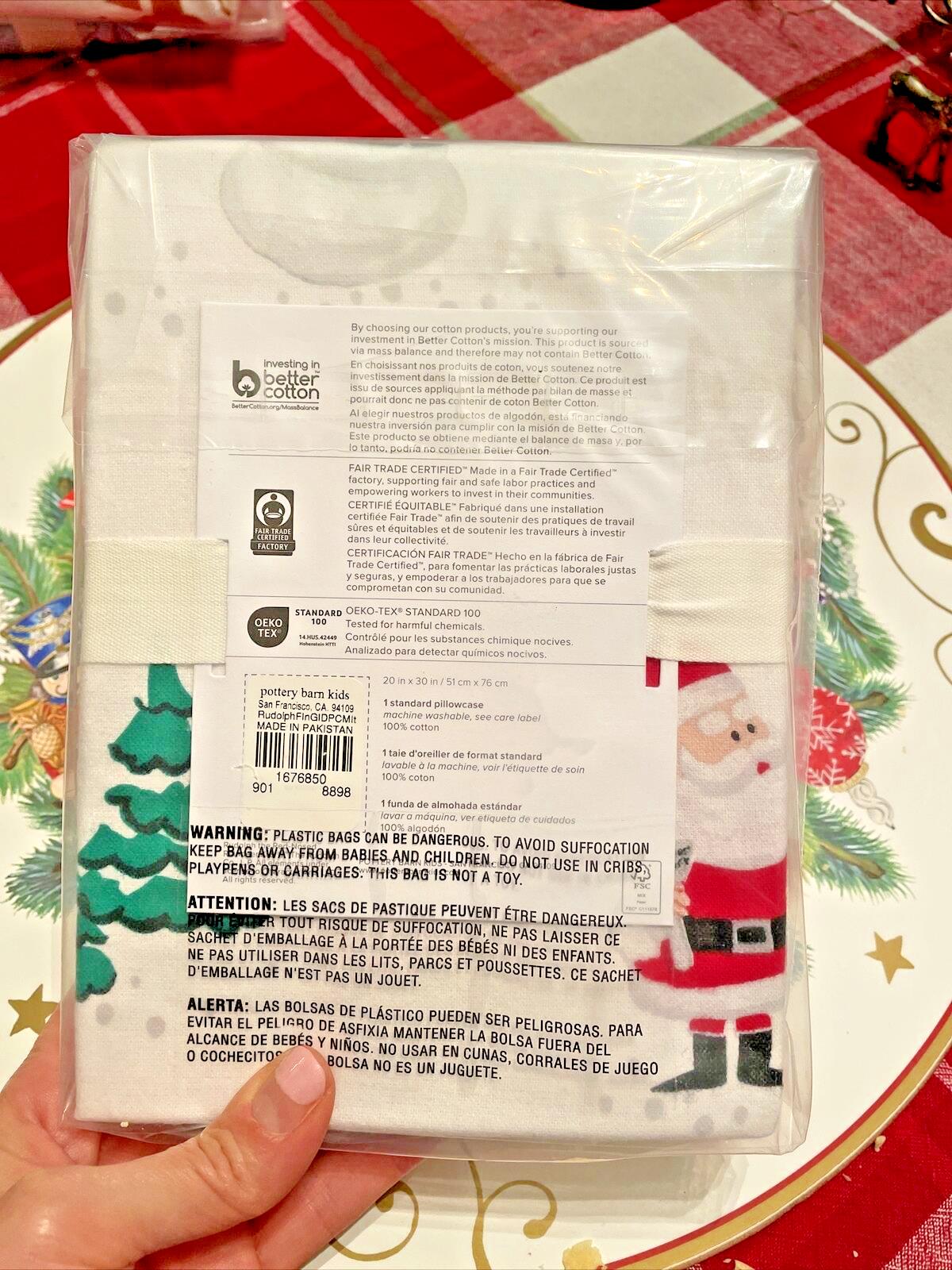Pottery Barn holiday Rudolph Reindeer Bumble Santa Christmas pillowcase disney ]